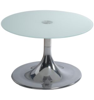 TABLE BASSE FLASHY VERRE BANC OPAQUE – Ø 80