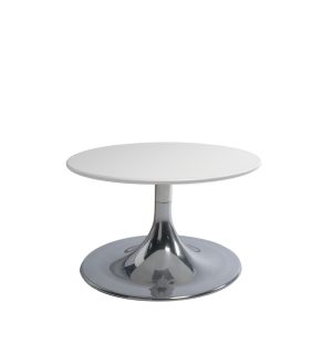 WHITE FLASHY LOW TABLE -  Ø 60