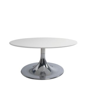 WHITE FLASHY LOW TABLE - Ø 80