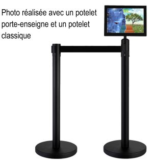 Potelet enrouleur 2m avec porte-enseigne